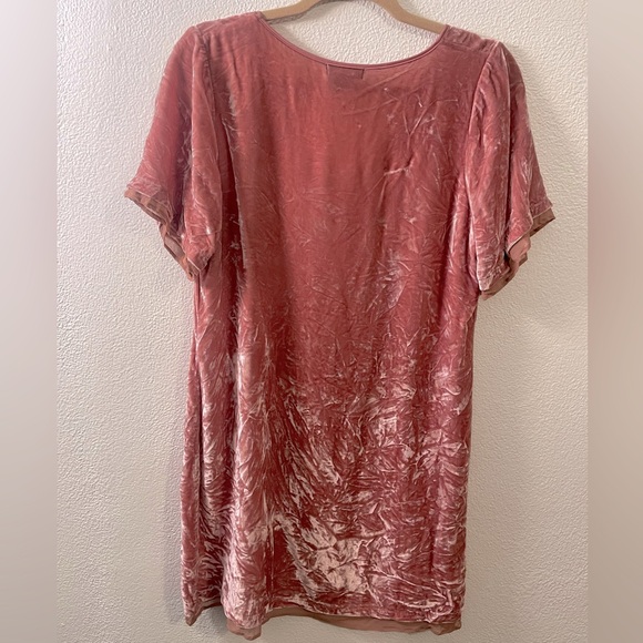 AS by DF mini dress in muted pink crushed velvet - Picture 2 of 4